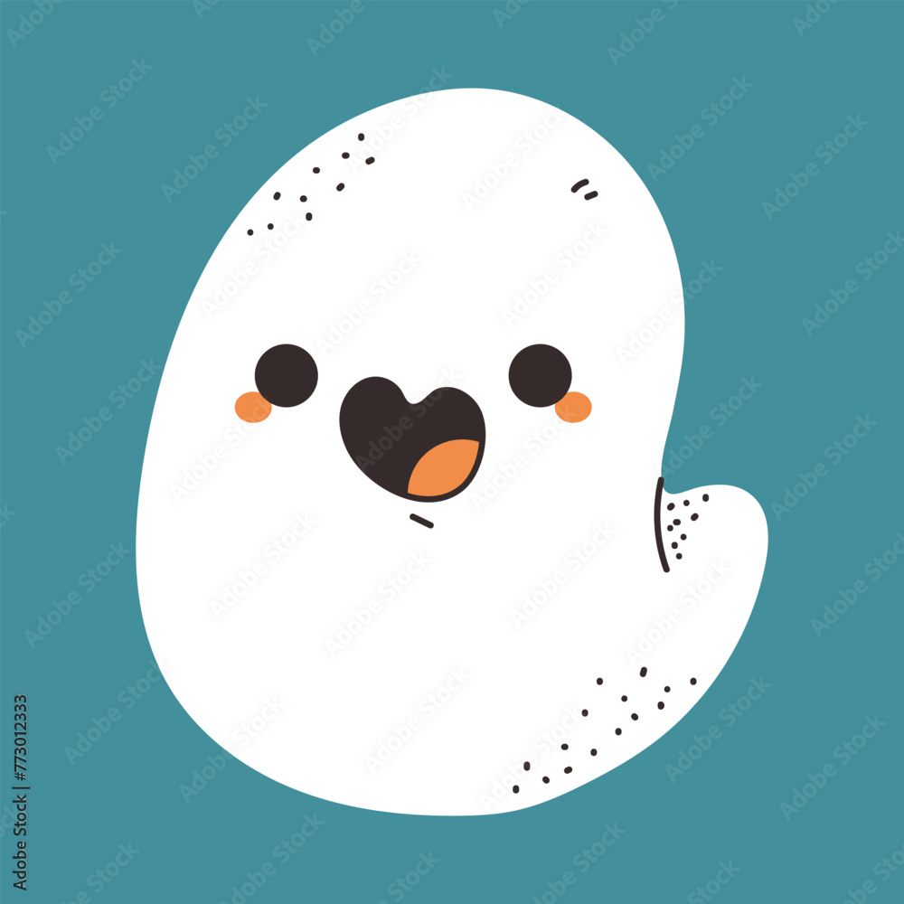 Flying cute Halloween ghost vector cartoon illustration isolated on background. Flying cute Halloween ghost vector cartoon illustration isolated on background.