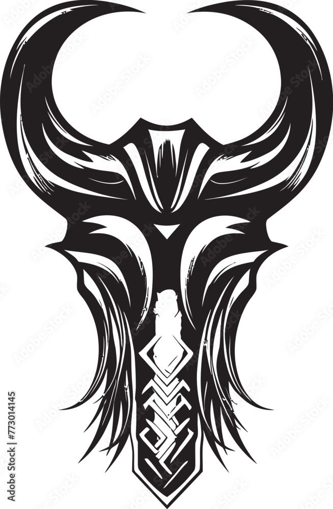 Obraz premium Gargoyles Grasp Axe Emblem Design Chimeras Cleave Battle Axe Icon Emblem