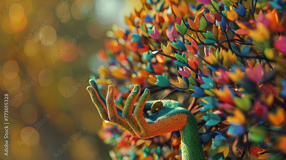 Unity in diversity: hands shaping a tree symbolizing cultural harmony and inclusivity