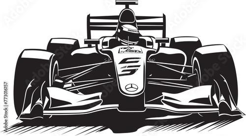 Circuit Conquest Formula One Vector Logo Grand Prix Grind F1 Car Icon