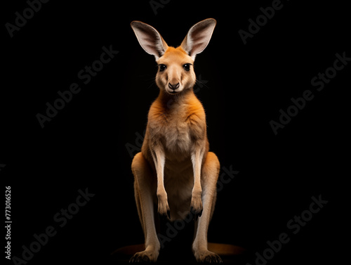 a kangaroo with large ears