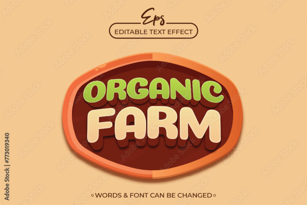 Organic farm editable text effect template Organic farm editable text effect template