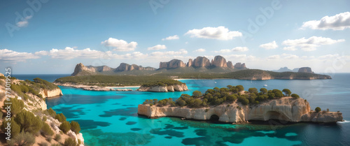 Panoramic landscape o Mallorca Islands photo