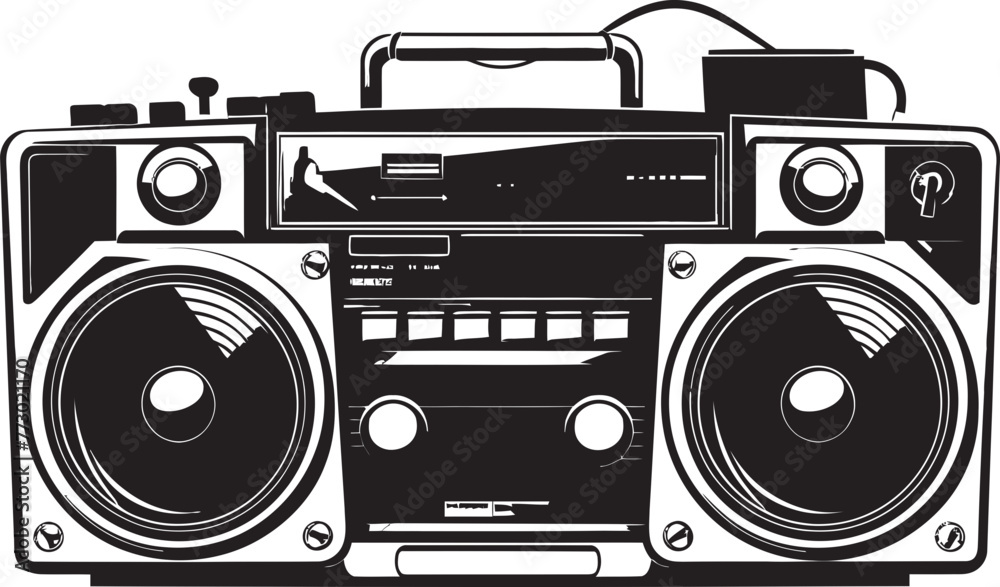 Boombox Blast Iconic Emblem Design Urban Anthem Style Boombox Logo Boombox Blast Iconic Emblem Design Urban Anthem Style Boombox Logo
