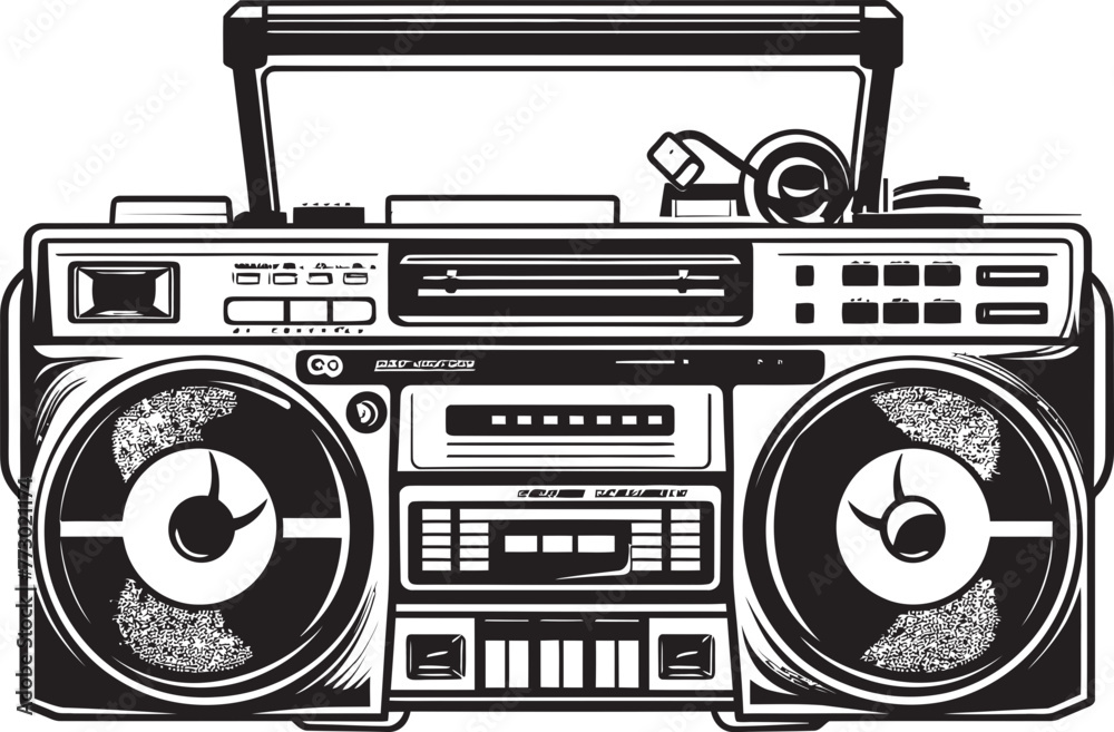 Melodic Motion Hip Hop Vector Icon Beat Breakers Boombox Logo Symbol Melodic Motion Hip Hop Vector Icon Beat Breakers Boombox Logo Symbol