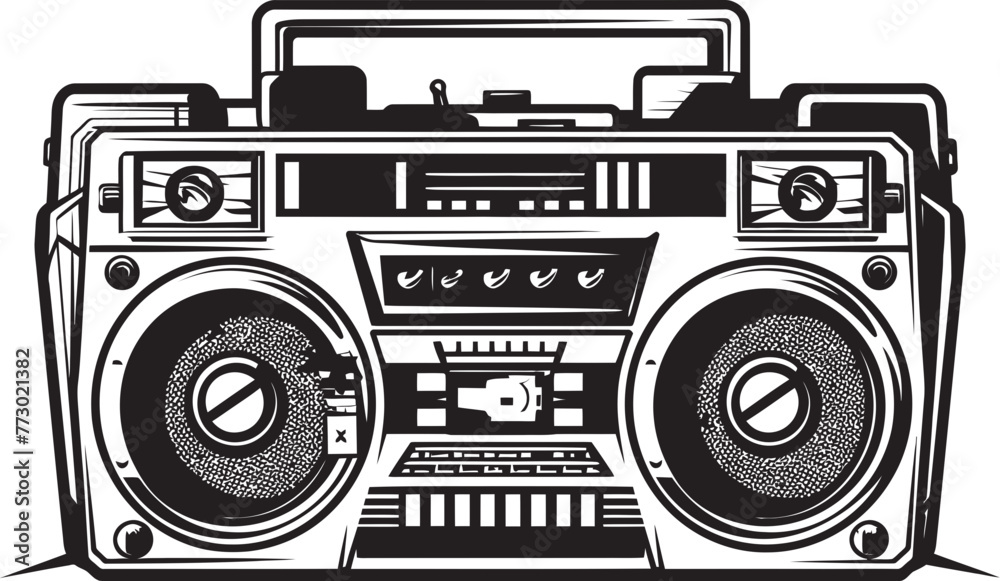 Boombox Blast Icon Design Street Swagger Hip Hop Emblematic Graphics - obrazy, fototapety, plakaty 