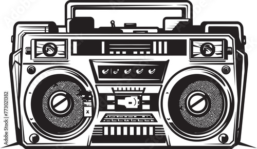 Boombox Blast Icon Design Street Swagger Hip Hop Emblematic Graphics © BABBAN