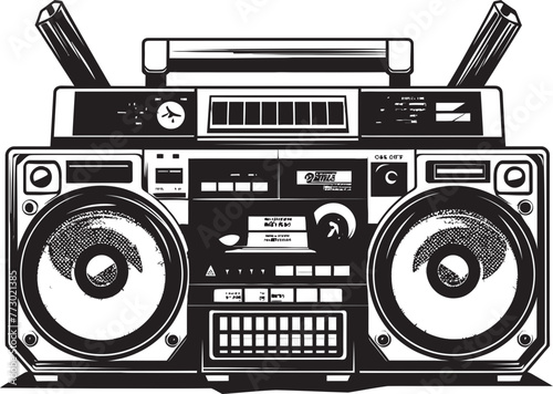 Beat Breakers Vector Iconic Symbol Street Swagger Style Boombox Icon