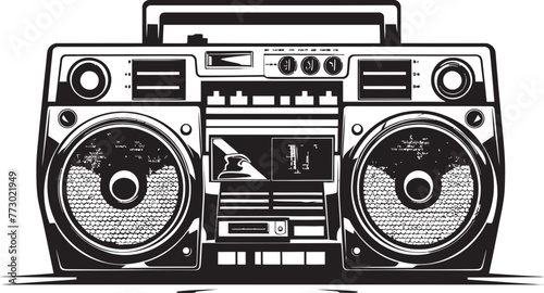 Urban Anthem Boombox Vector Logo Melodic Motion Hip Hop Style Icon