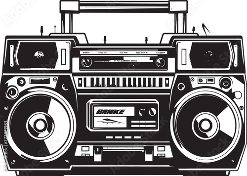 Melodic Motion Hip Hop Style Icon Beat Bounce Boombox Logo Design