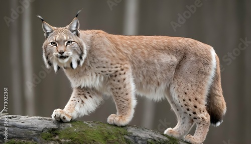 A Lynx With Its Fur Bristling Preparing To Defend © Amora