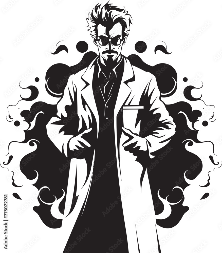Fototapeta premium Chemical Concoctions Vector Icon Graphics Innovation Incarnate Mad Scientist Symbol Design