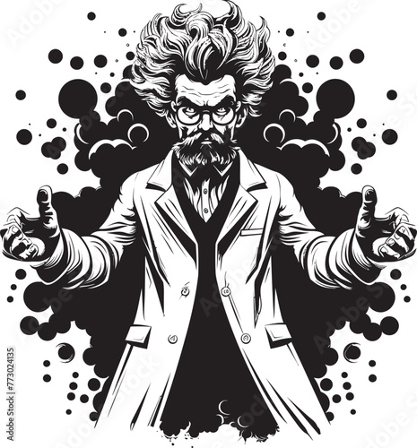 Brainiac Breakthrough Scientist Logo Icon Theory Thriller Mad Scientist Iconic Symbol