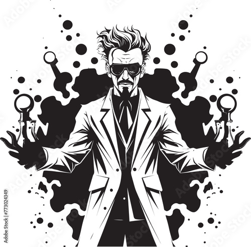 Brainstorm Bonanza Scientist Emblem Icon Lab Lunacy Mad Scientist Icon Graphics