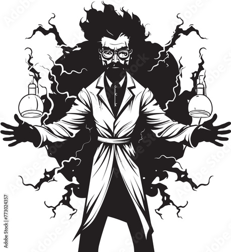 Chemical Concoctions Vector Icon Design Brainstorm Bonanza Scientist Emblem Icon