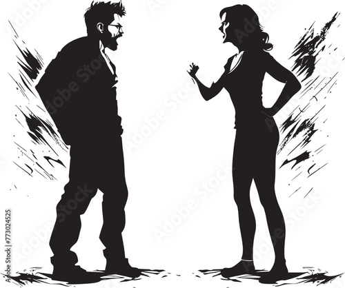 Ire Impulse Emblematic Icon Showing Couples Impulsive Anger Discord Dance Dynamic Emblem for Couples Discordant Interaction