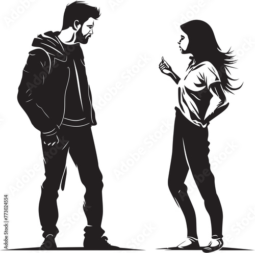 Wrathful Waltz Emblem for Angry Pair in Motion Discord Drama Dynamic Logo Design for Couple Conflict
