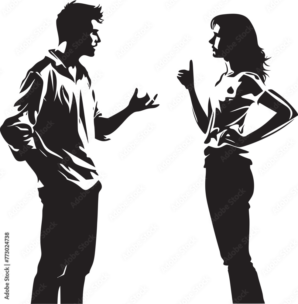 Fury Fusion Dynamic Man and Woman Anger Logo Discord Dance Vector Icon for Couples Wrath