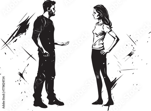 Enraged Ensemble Dynamic Emblem for Man and Womans Ensemble of Rage Spat Symphony Vector Graphic Illustrating Couples Symphony of Spats