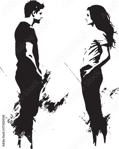 Wrathful Rendezvous Iconic Emblem of Couples Outburst Ire Impulse Anger Vector Graphics for Man and Woman