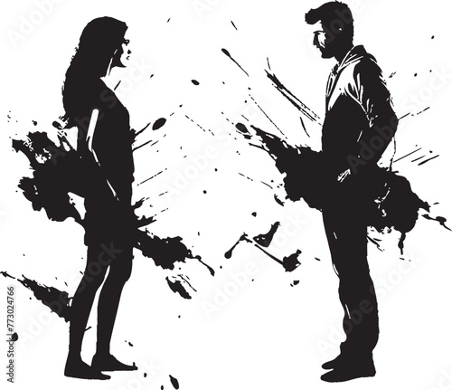 Ire Impulse Anger Vector Graphics for Man and Woman Tumultuous Tiff Dynamic Logo for Couples Dispute