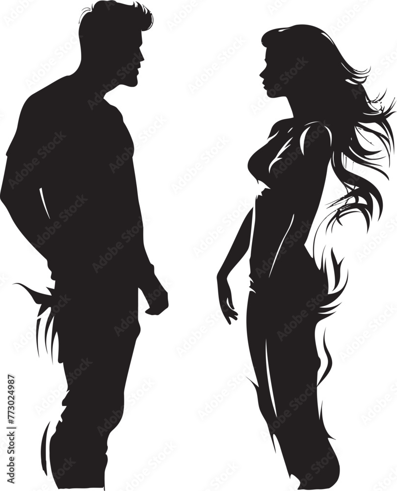 Ire Inferno Iconic Symbol of Man and Womans Ire Outcry Overture Vector Graphic Depicting Couples Outburst