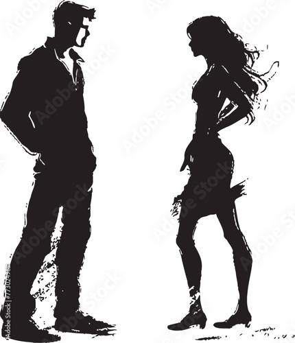 Wrathful Whirlwind Emblem for Man and Woman in Anger Fierce Fiasco Dynamic Logo Illustrating Couples Fury