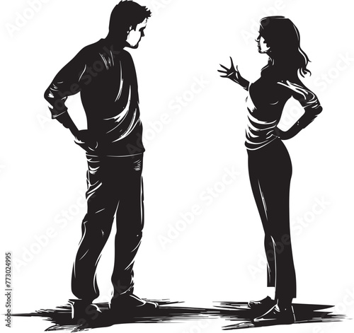 Tumultuous Tiff Dynamic Logo Illustrating Couples Turmoil Spat Symphony Emblematic Illustration of Couples Spat