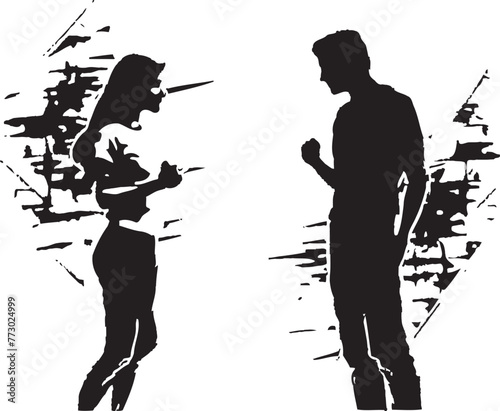 Fury Flourish Iconic Design Symbolizing Couples Fury Ire Impulse Dynamic Emblem Signifying Couples Impulsive Anger