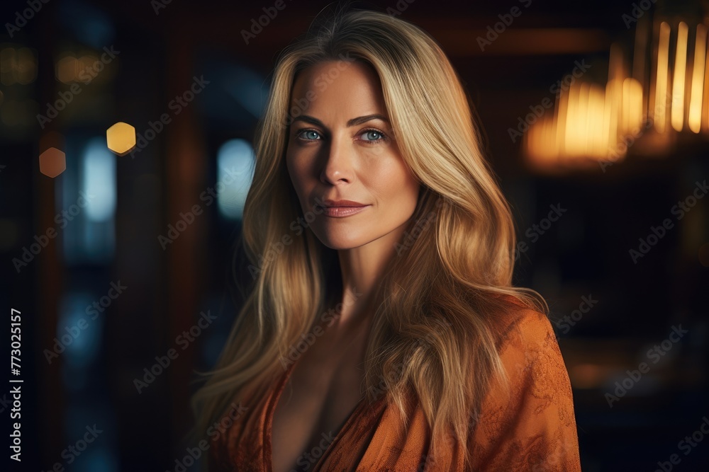 Blond Beauty: 40s Woman, Long Hair, Mastering the Art of Happiness
