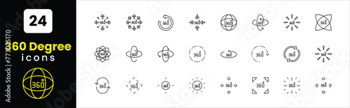 360 Degree icons set in different vector icon.
