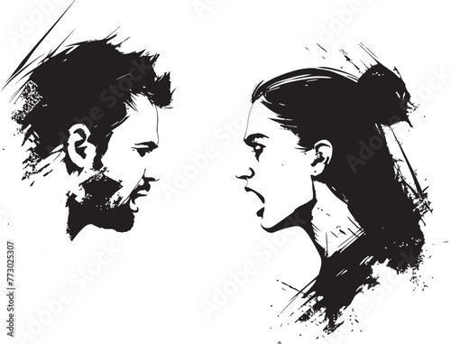 Wrathful Whirlwind Dynamic Illustration of Couples Whirlwind of Wrath Fierce Fiasco Iconic Design Depicting Couples Fierce Fiasco