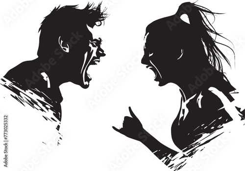 Raging Rhapsody Emblem for Man and Womans Rhapsody of Rage Wrathful Whirlwind Dynamic Illustration of Couples Whirlwind of Wrath