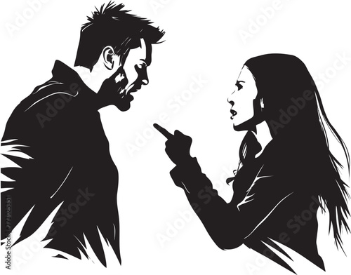 Fierce Fiasco Iconic Design Depicting Couples Fierce Fiasco Ire Inferno Vector Graphic Symbolizing Couples Inferno of Ire