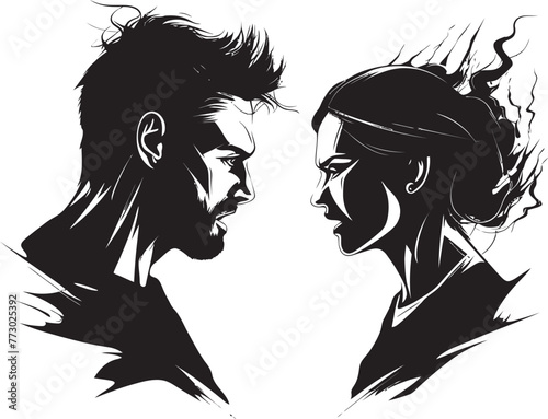 Fury Flourish Iconic Symbol for Couples Flourishing Fury Ire Impulse Dynamic Logo for Couples Impulsive Ire