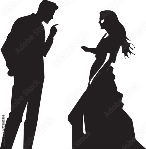 Discordant Duet Dynamic Logo for Couple Conflict Fury Fugue Iconic Emblem of Man and Woman Argument