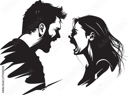 Wrathful Whirlwind Iconic Anger Logo for Couples Turmoil Fierce Fury Dynamic Vector Icon Depicting Couples Wrath