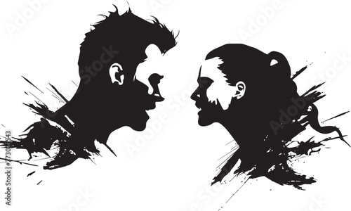 Ire Impulse Emblem for Expressing Couples Ire through Vector Graphics Wrathful Whirlwind Iconic Anger Logo for Couples Turmoil