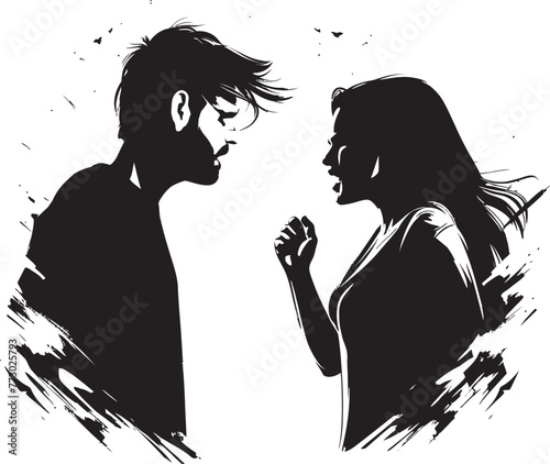 Wrathful Encounter Iconic Emblem Depicting Couples Wrathful Encounter Discord Duo Dynamic Anger Emblem for Couples Discord