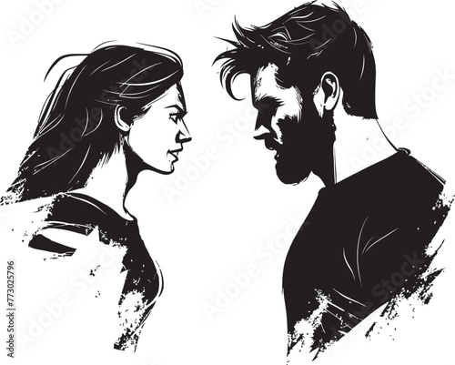 Wrathful Whirlwind Iconic Logo Symbolizing Couples Whirlwind of Wrath Discordant Dance Dynamic Anger Icon Depicting Couples Discordant Dance