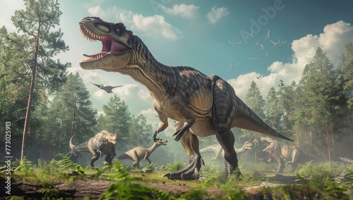 dinosaur tyrannosaurus predator extinct attacks angry © Андрей Трубицын