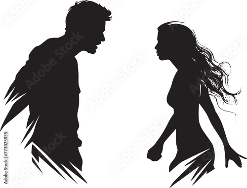 Anger Affair Iconic Vector Design Depicting Couples Anger Wrathful Whirlwind Dynamic Logo for Expressing Couples Whirlwind of Wrath