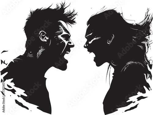 Ire Inferno Dynamic Logo Symbolizing Couples Fiery Anger Fury Frenzy Iconic Emblem for Man and Woman in Anger