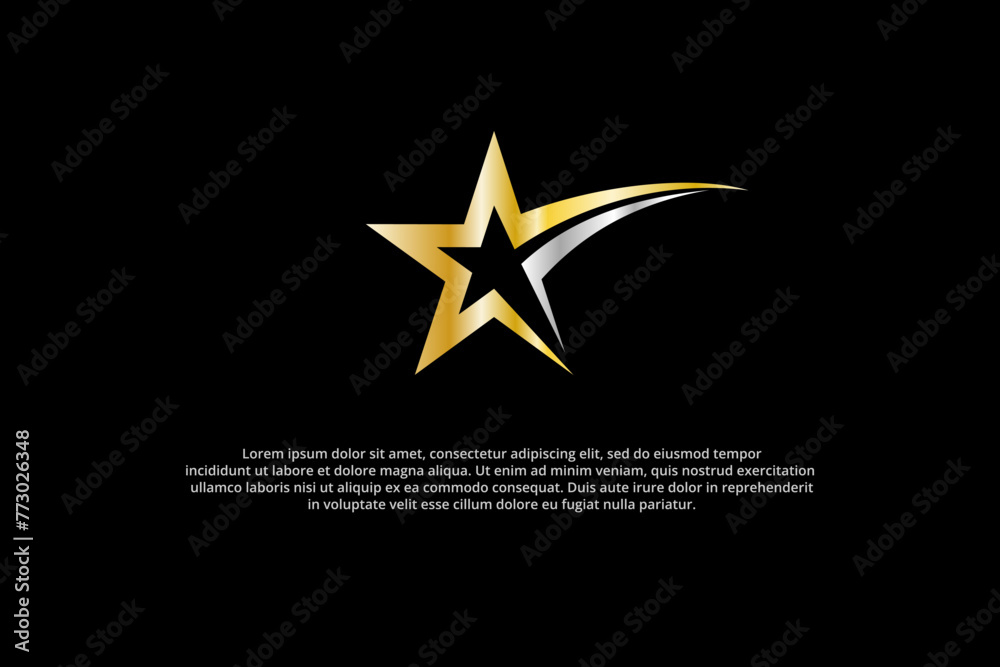 gold stars in the night sky logo