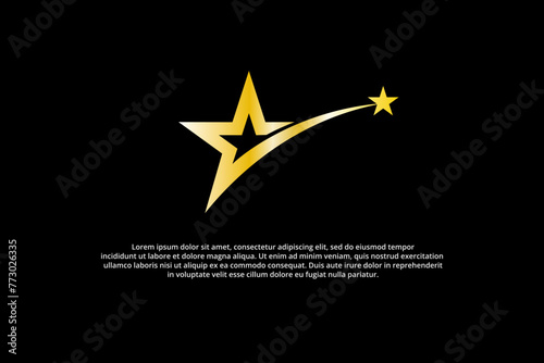gold stars and shooting stars logo