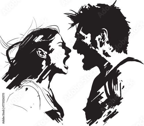 Ire Inferno Vector Graphic Symbolizing Couples Fiery Ire Fury Frenzy Dynamic Illustration of Couples Furious Frenzy