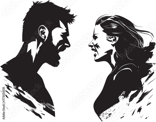 Raging Rhapsody Dynamic Logo Depicting Couples Raging Rhapsody Anger Affair Iconic Symbol for Couples Anger Affair