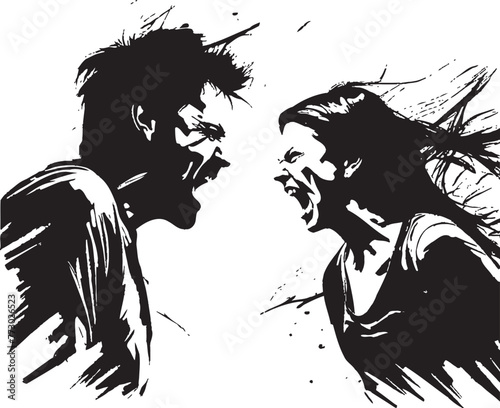 Fury Infusion Vector Graphics Expressing Couples Wrath Tumultuous Tempest Emblematic Icon of Couples Turmoil