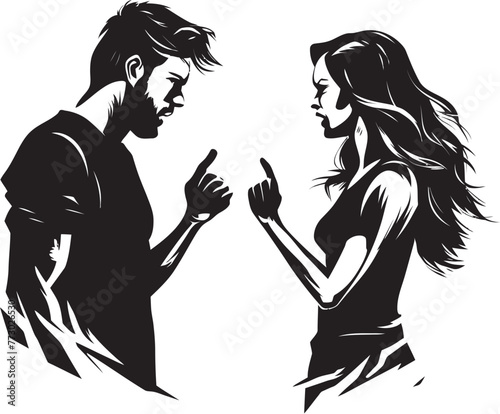 Tumultuous Tempest Emblematic Icon of Couples Turmoil Ire Ignited Anger Vector Design for Man and Woman