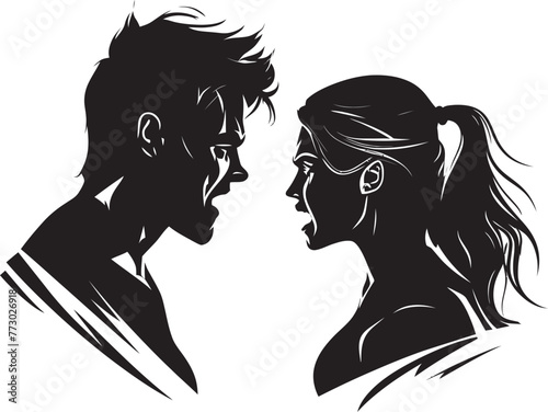 Raging Rapids Iconic Emblem of Couples Rage Fierce Frontiers Vector Logo Design Illustrating Couples Fierce Fury
